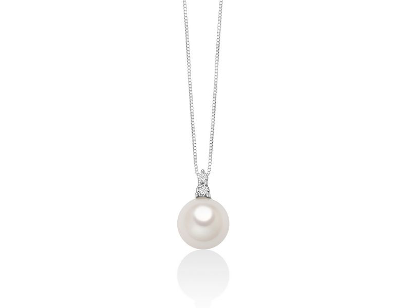 Colier Di Perle e Diamanti 8-8,5 Diamanti Miluna Colier Di Perle e Diamanti 8-8,5 Diamanti Miluna