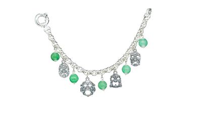 Bracciale In Argento Con Pietre Colorate E Maschere - Gerardo Sacco