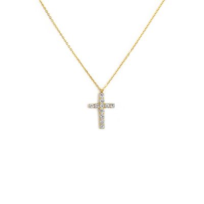 Collana croce pendente 2,6cm con zirconi MARLU