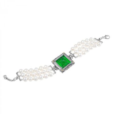Bracciale In Argento Con Perle E Pasta Vitrea - Gerardo Sacco