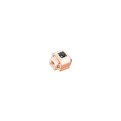 Elemento In Oro Rose' Con Diamante Nero Genetic - Donna Oro