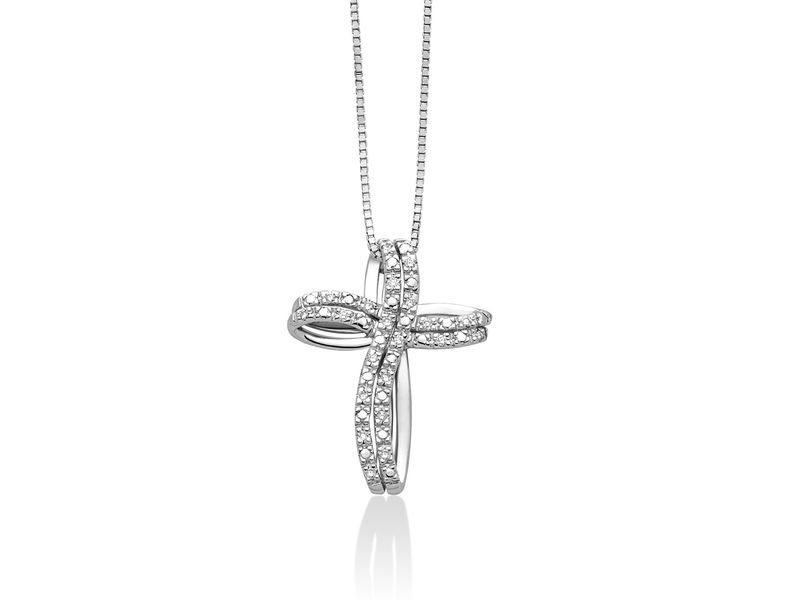 Croce in oro bianco e diamanti Miluna Croce in oro bianco e diamanti Miluna