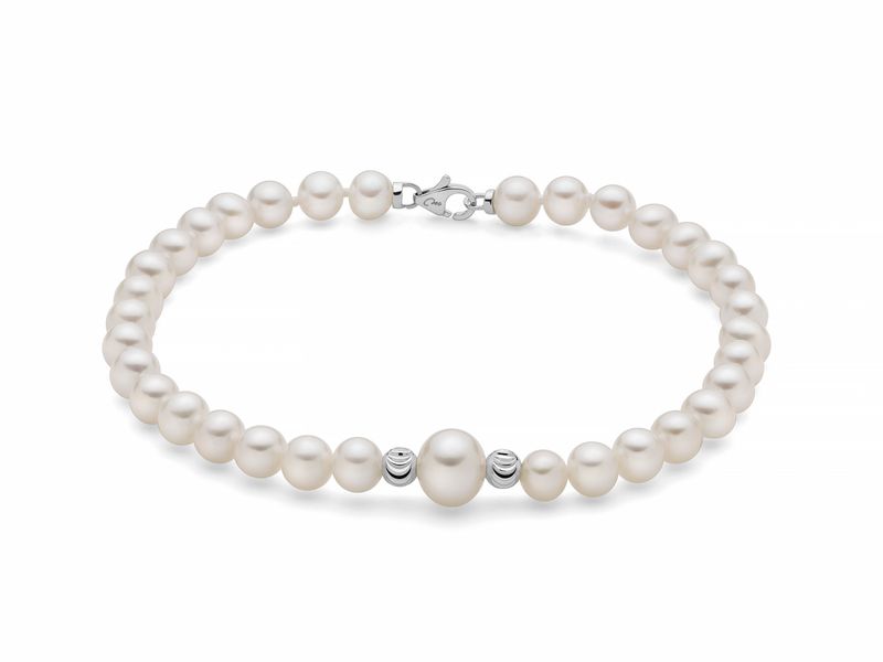 Bracciale di Perle 7,5-8 Boule e Fantasie in oro Miluna Bracciale di Perle 7,5-8 Boule e Fantasie in oro Miluna