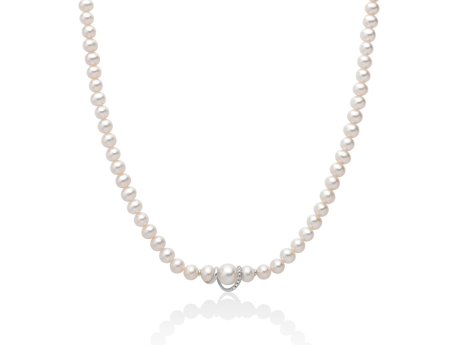 Collana "Perla" Con Diamanti  5-5-5 Miluna