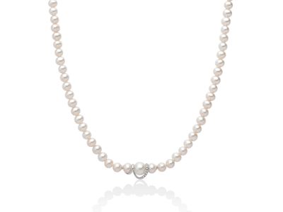 Collana Collana "Perla" Con Diamanti 5-5-5 Miluna
