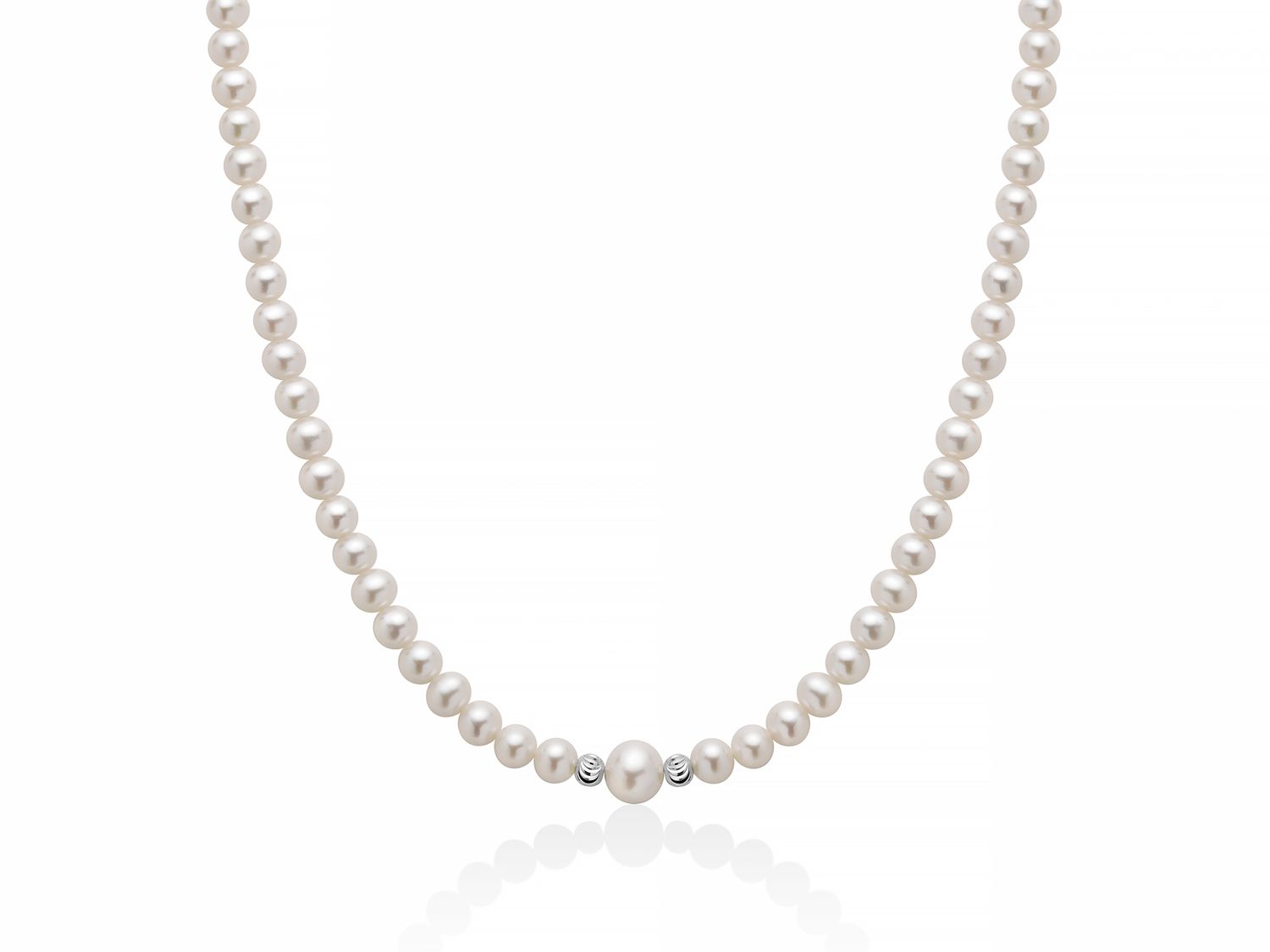 Collana "Perla" Con Diamanti  5-5-5 Miluna