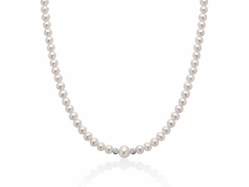 Collana Collana "Perla" Con Diamanti 5-5-5 Miluna