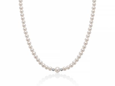 Collana Collana "Perla" Con Diamanti 5-5-5 Miluna