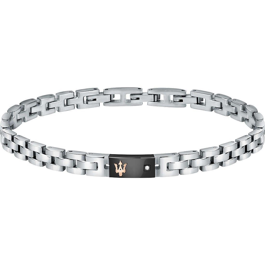 Bracciale  Uomo Con Diamante Nero  Maserati
