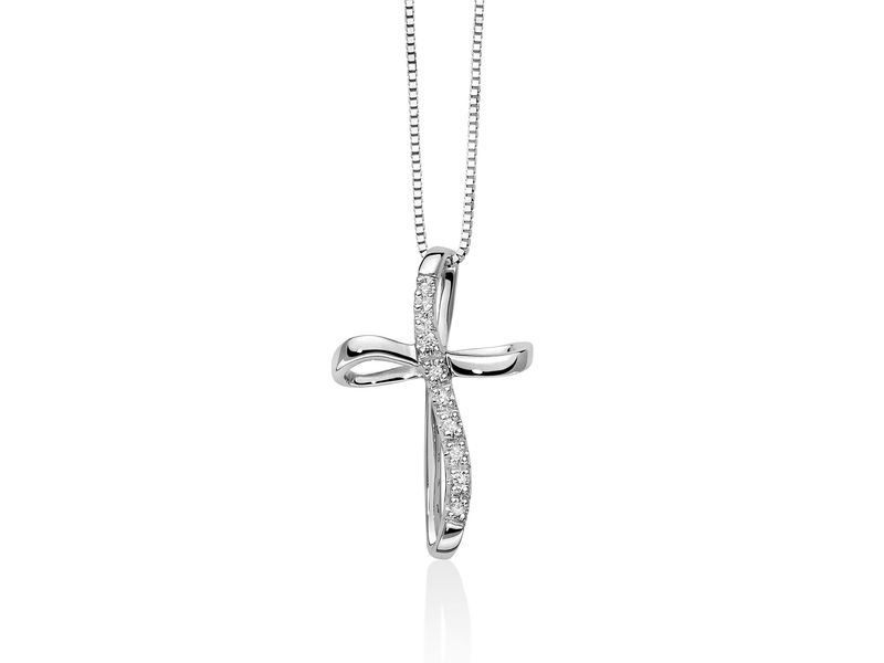 Croce in oro bianco e diamanti Miluna Croce in oro bianco e diamanti Miluna