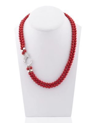 Collana Pasta Di Corallo E Drago - Spadafora Gioielli Collana Pasta Di Corallo E Drago - Spadafora Gioielli