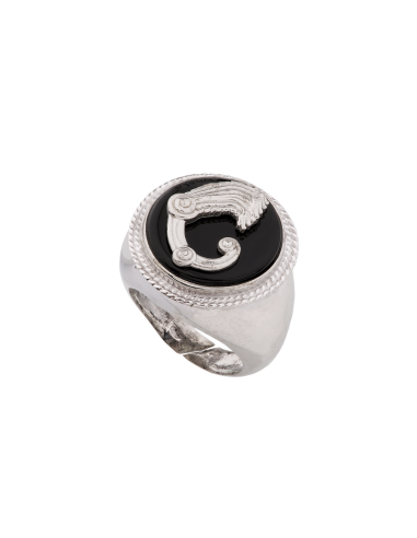 Anello Drago Nero Bombato - Spadafora Gioielli Anello Drago Nero Bombato - Spadafora Gioielli