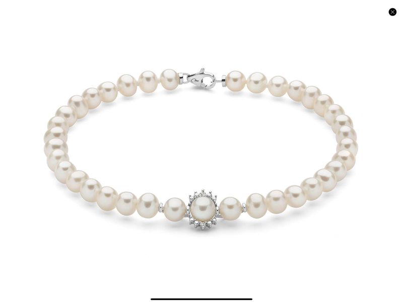 Bracciale di Perle 4,5-5 Boule e Diamanti Miluna Bracciale di Perle 4,5-5 Boule e Diamanti Miluna