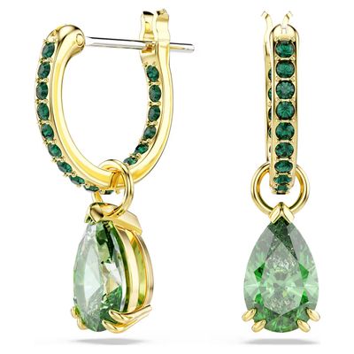 Orecchini pendenti Attract Taglio Pear Verdi  Swarovski