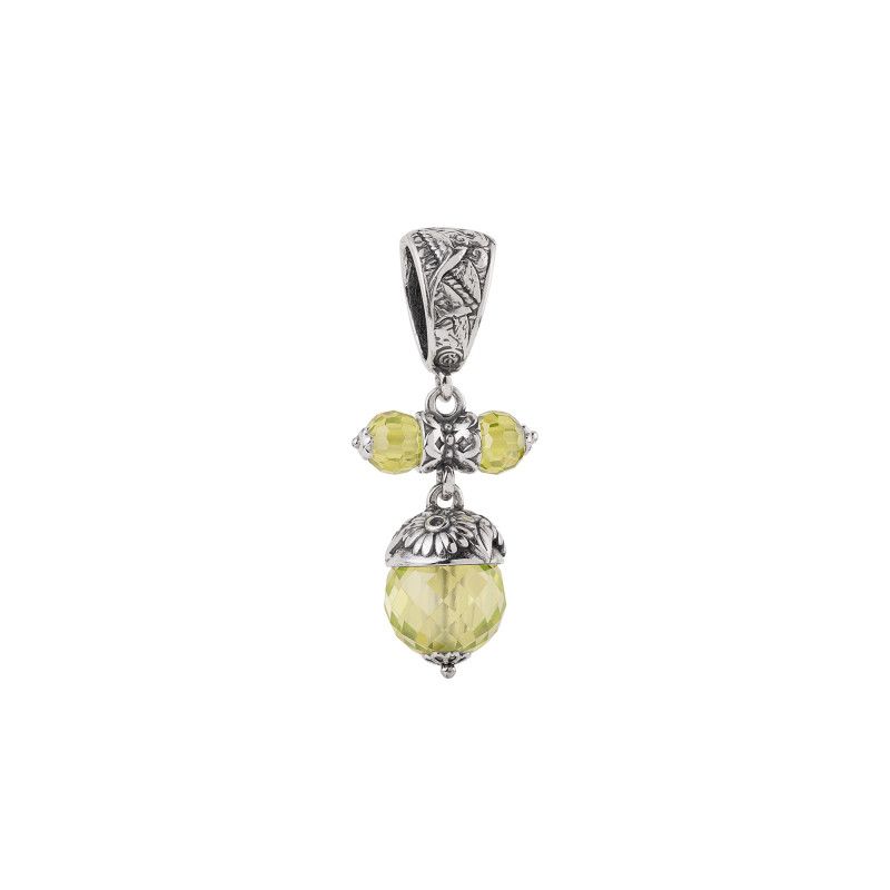 Ciondolo Stagioni Primavera Ciondolo in argento 925 con pietre cubic zirconia verdi (Primavera) - Gerardo Sacco