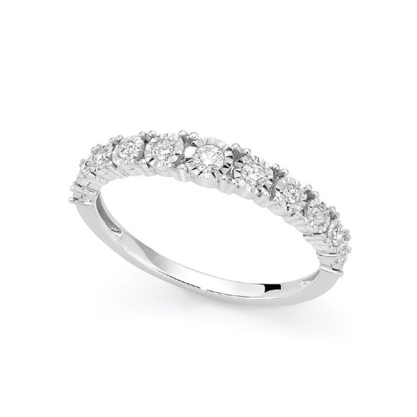 Anello Veretta In Oro Bianco E Diamante DonnaOro Luce