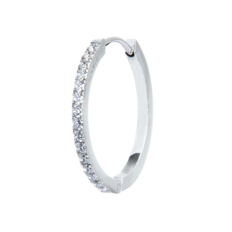 Orecchino a cerchio 2,4cm con zirconi Marlu' - 31OR0022-W