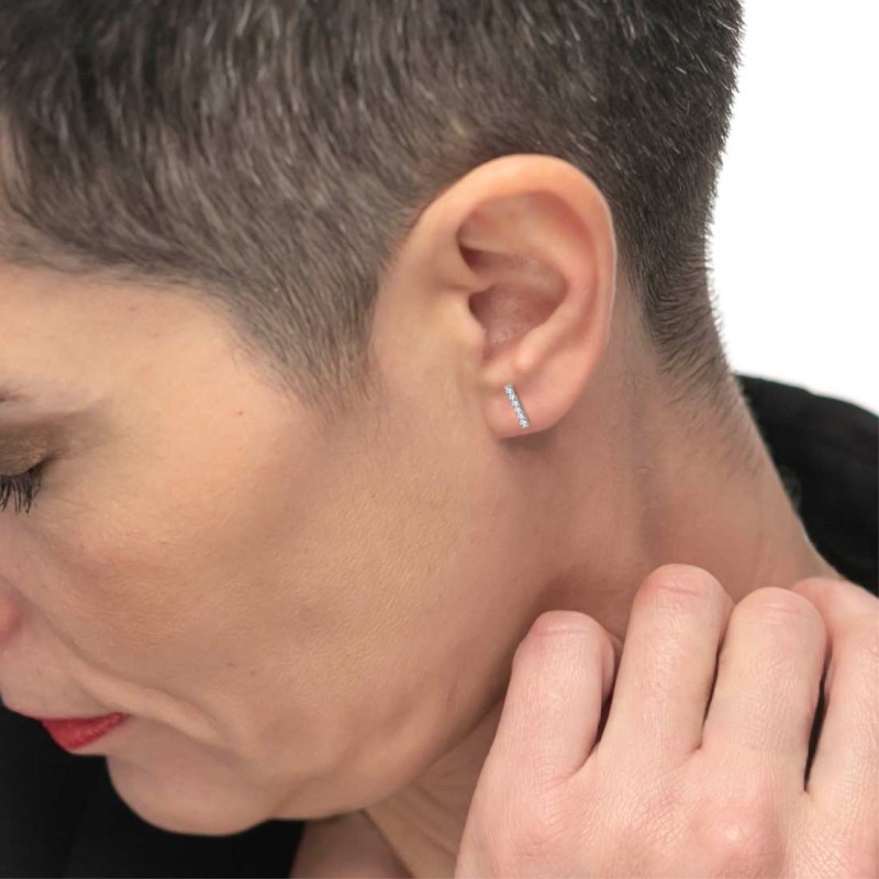 Orecchino a cerchio 2,4cm con zirconi Marlu' - 31OR0026-W