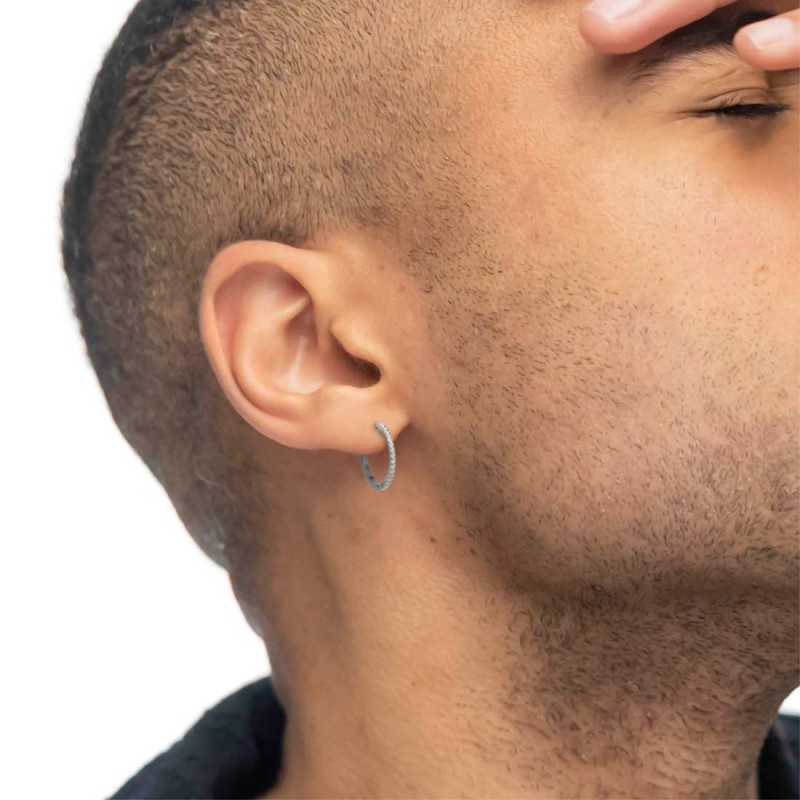 Orecchino a cerchio 2,4cm con zirconi Marlu' - 31OR0022-W