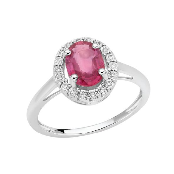 Anello Con Rubino In Oro E Diamanti DonnaOro Luce