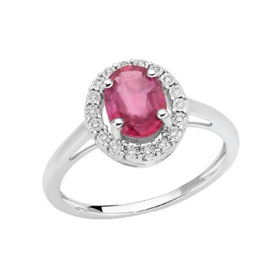 Anello Con Rubino In Oro E Diamanti DonnaOro Luce Anello Con Rubino In Oro E Diamanti DonnaOro Luce