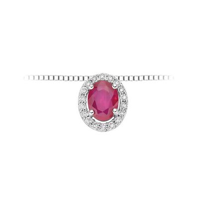 Collana Con Rubino E Diamanti DonnaOro Luce Collana Con Rubino E Diamanti DonnaOro Luce