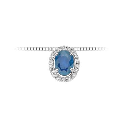 Collana Con Zaffiro E Diamanti DonnaOro Luce Collana Con Zaffiro E Diamanti DonnaOro Luce