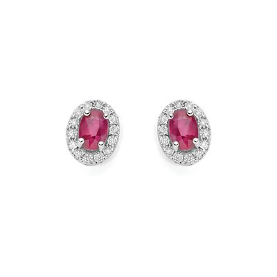 Orecchini Con Rubini e diamanti DonnaOro Luce Orecchini Con Rubini e diamanti DonnaOro Luce