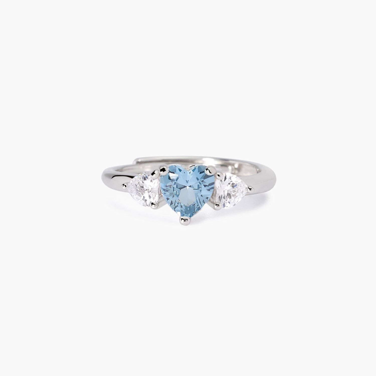 Anello con acquamarina sintetica taglio cuoreLovely Mabina Gioielli