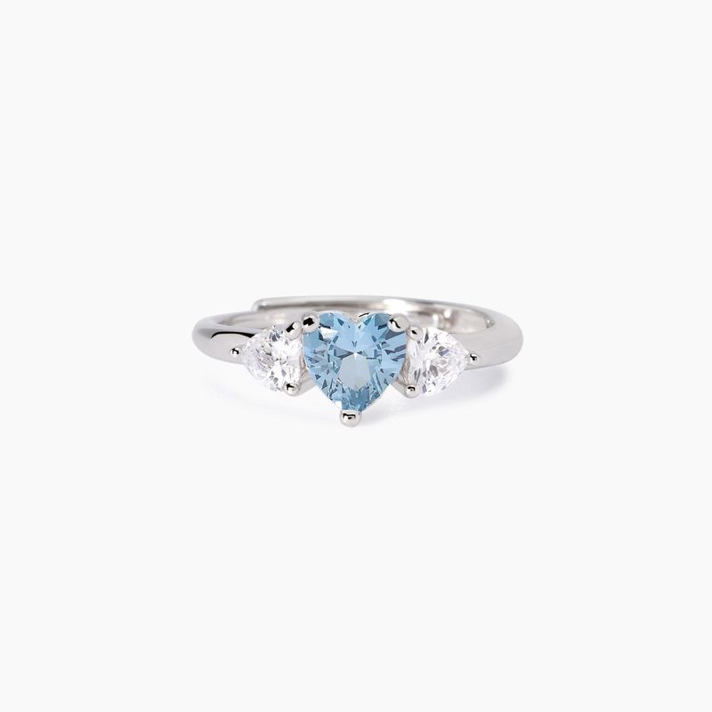 Anello con acquamarina sintetica taglio cuoreLovely Mabina Gioielli