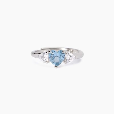 Anello con acquamarina sintetica taglio cuoreLovely Mabina Gioielli
