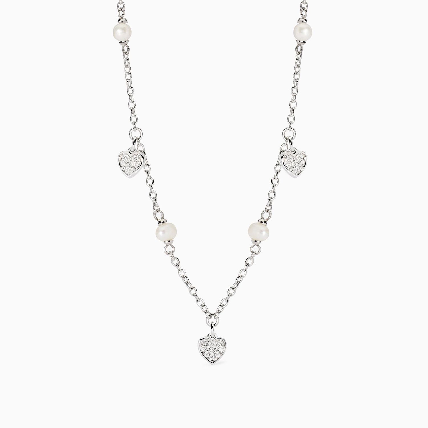 Girocollo Cuore con perle coltivate e ciondoli cuori Viva la Vida Mabina gioielli