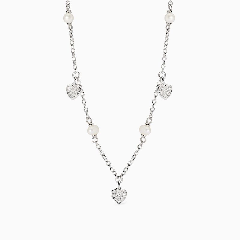 Girocollo Cuore con perle coltivate e ciondoli cuori Viva la Vida Mabina gioielli