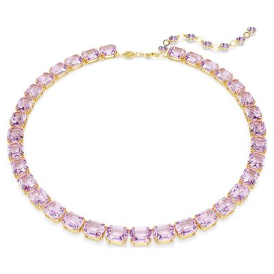 Collana Tennis Millenia Taglio ottagonale, Viola Swarovski