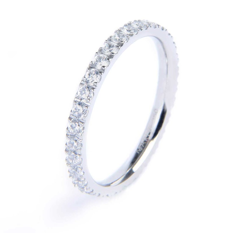Anello veretta con zirconi 1,7mm  Marlu' - 31AN0013W-12