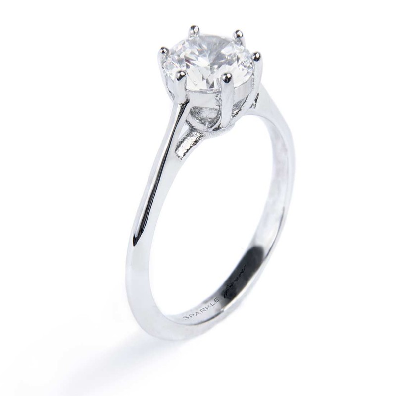 Anello solitario zircone 6,25mm Marlu' - 31AN0010W-18