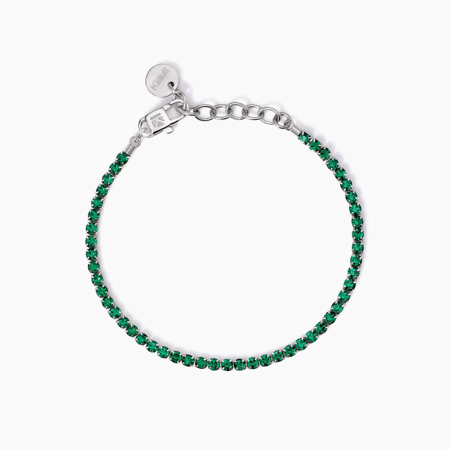 Bracciale tennis con cristalli verdi Style 11 Kidult