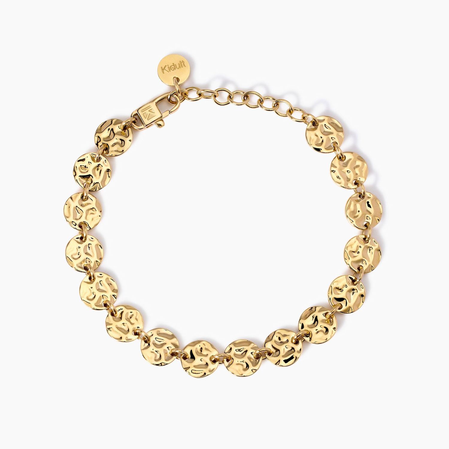 Bracciale dorato con tondi effetto martellato Style 03 Kidult Bracciale dorato con tondi effetto martellato Style 03 Kidult