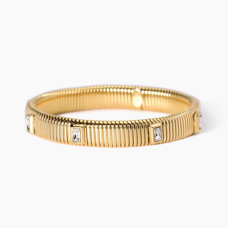 Bracciale tubogas dorato con zirconi Style 05 Kidult