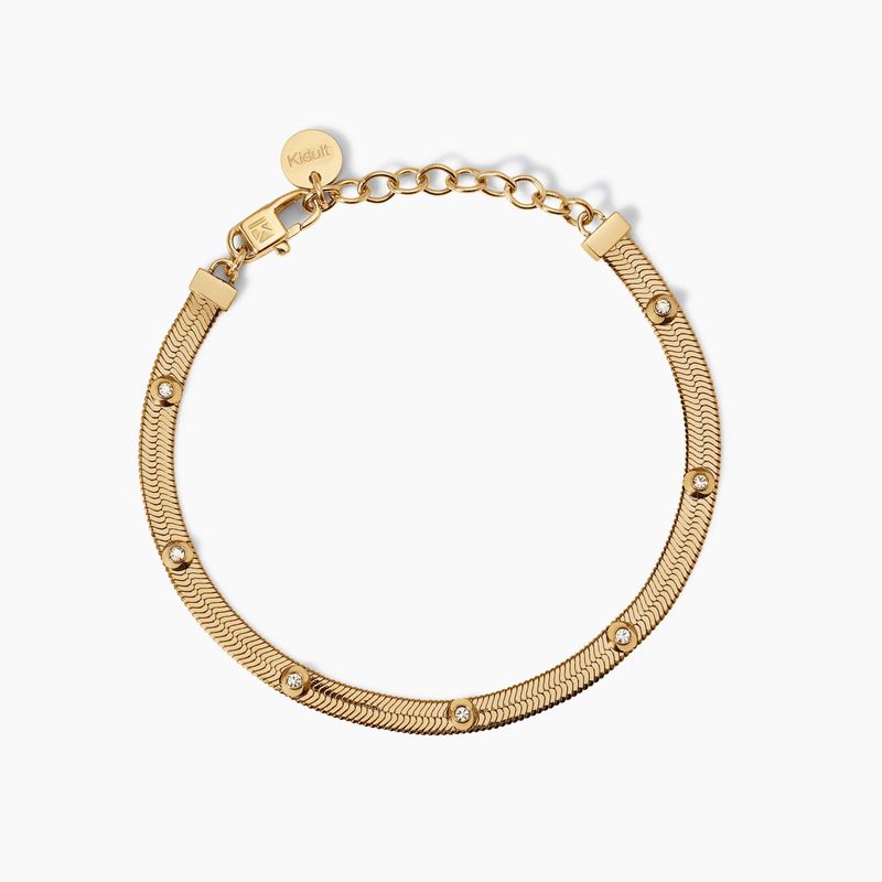 Bracciale regolabile dorato con cristalli Style 04 Kidult
