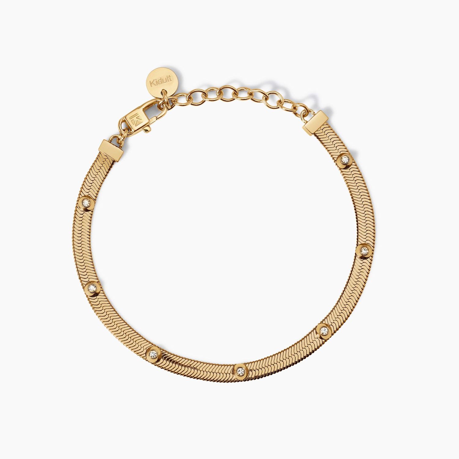 Bracciale regolabile dorato con cristalli Style 04 Kidult
