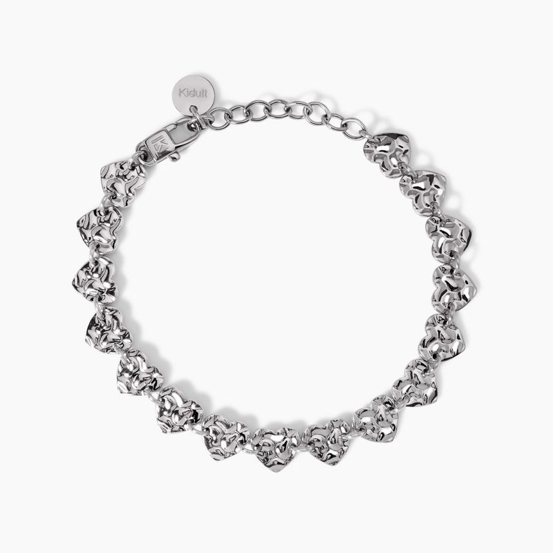 Bracciale con cuori effetto martellato Style 03 Kidult
