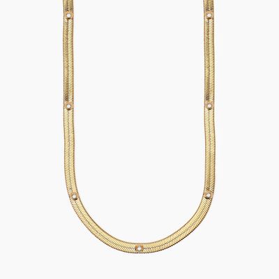 Girocollo dorato con cristalli bianchi Style 04 Kidult