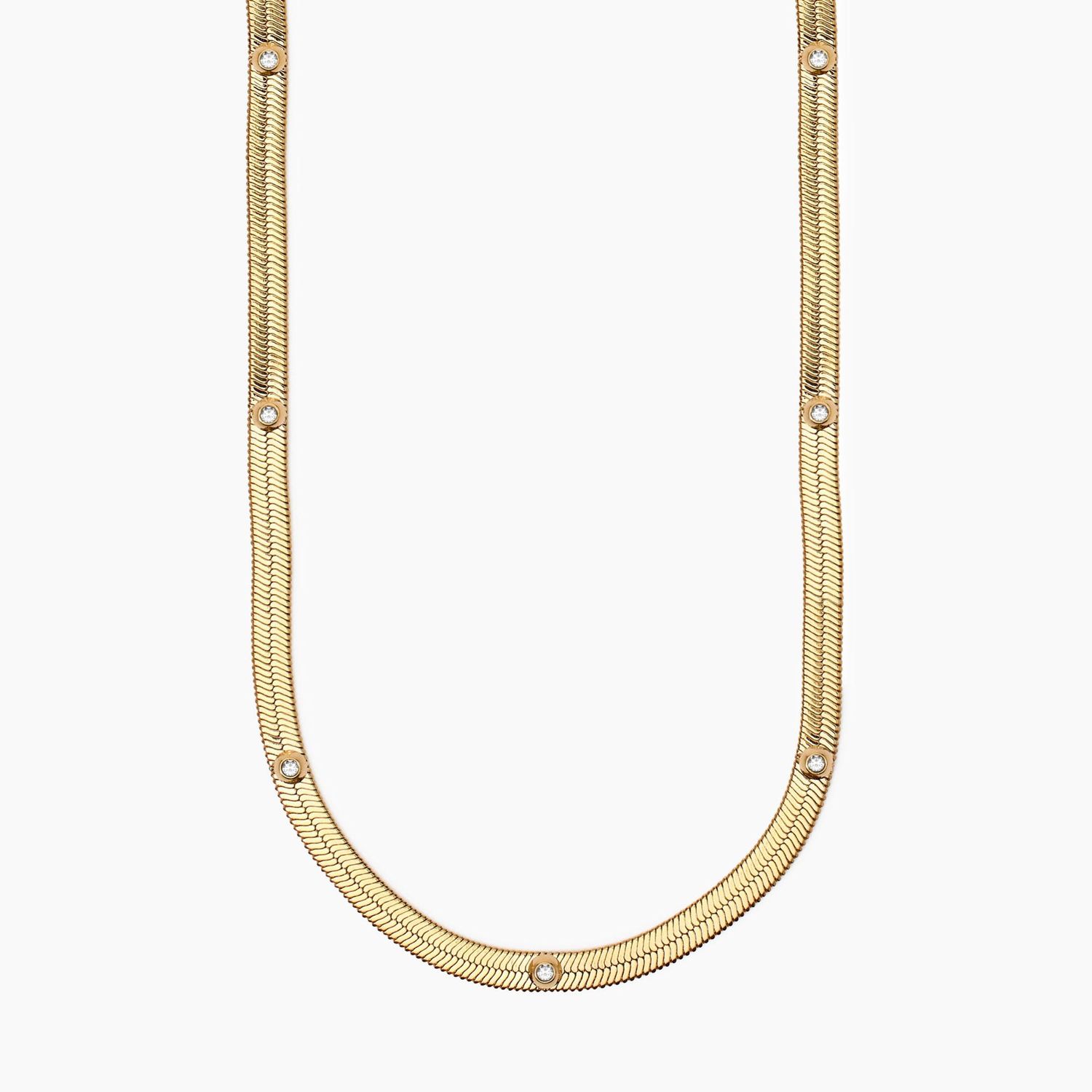 Girocollo dorato con cristalli bianchi Style 04 Kidult