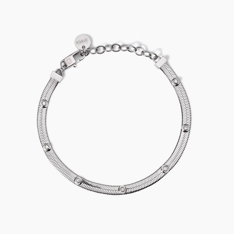 Bracciale regolabile con cristalli bianchi Style 04 Kidult