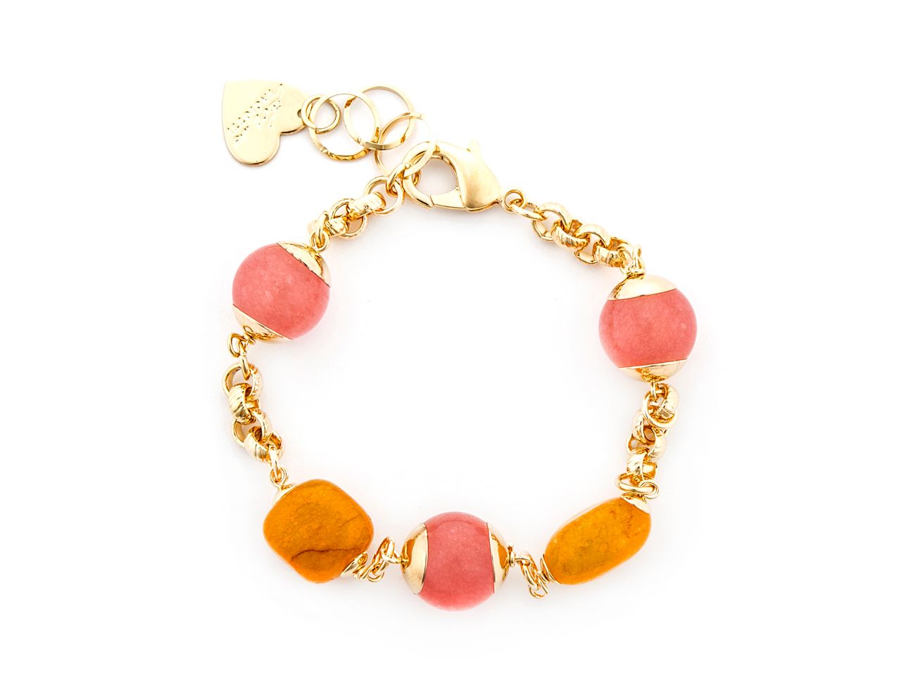 Bracciale Donna 4us Paciotti BRONZO GIADA ARANCIO CHIARO