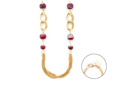 Collana Donna 4us paciotti STEEL AGATA FUCSIA Collana Donna 4us paciotti STEEL AGATA FUCSIA