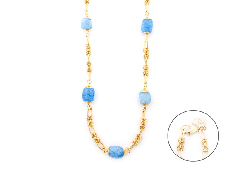 Collana Donna 4us paciotti GUARZO CELESTE Collana Donna 4us paciotti GUARZO CELESTE