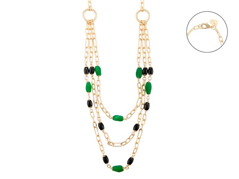 Collana Donna 4us paciotti ONICE E GIADA VERDE Collana Donna 4us paciotti ONICE E GIADA VERDE