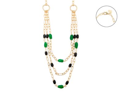 Collana Donna 4us paciotti ONICE E GIADA VERDE Collana Donna 4us paciotti ONICE E GIADA VERDE